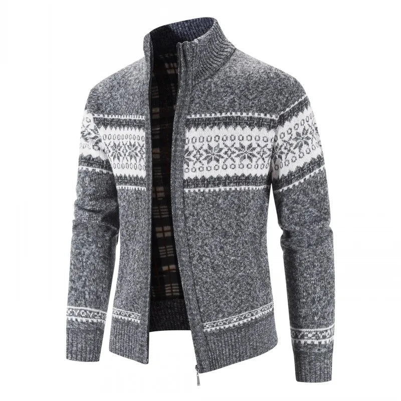 Suéter Masculino Bordado em Lã com Zíper Bianchino BC179 - Design Moderno com Gola Alta e Ajuste Slim Fit, Ideal para Estilo e Conforto em Qualquer Ocasião.