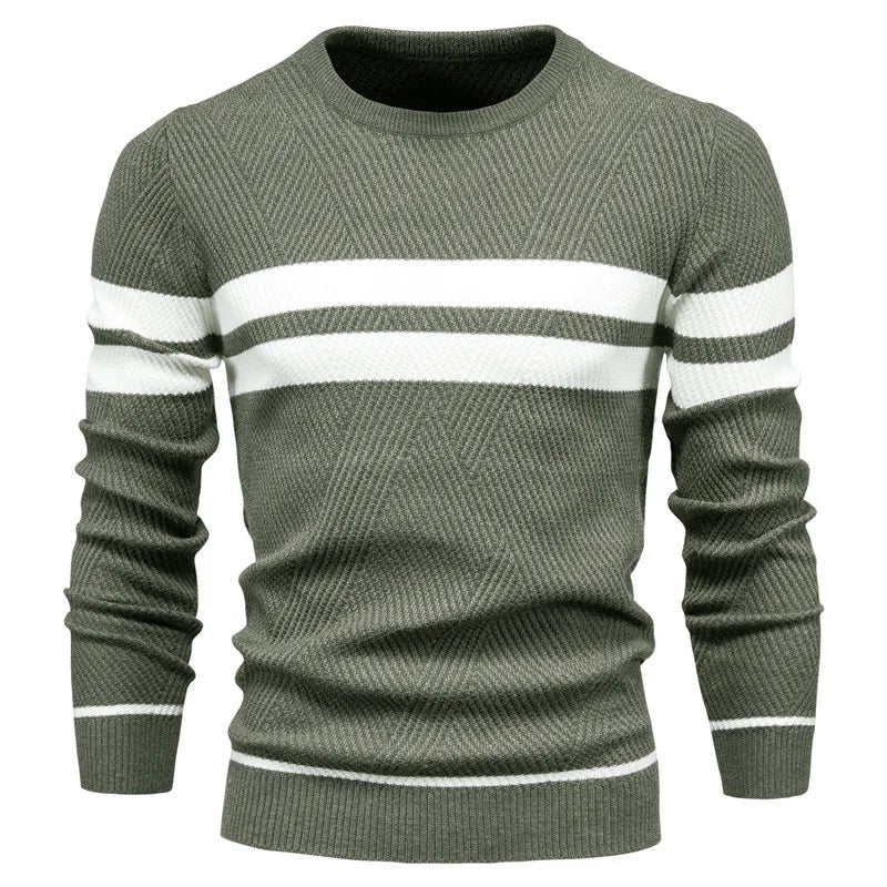 Suéter Masculino em Lã Bianchino BC176 - Slim Fit com Gola Redonda Clássica, Tecido Premium e Costuras Reforçadas para Elegância e Durabilidade.