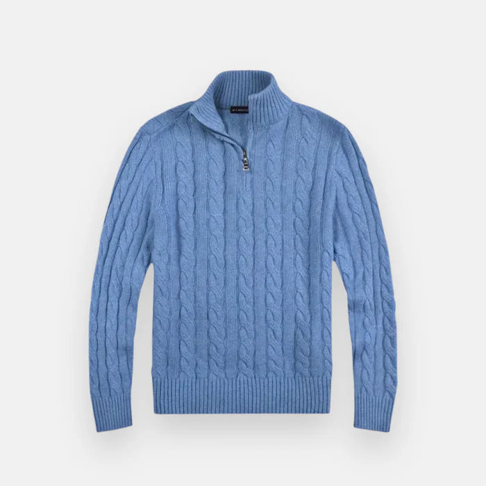 Suéter Masculino em Tricot Bianchino BC018 - Estilo refinado com meio zíper e tricot premium para máximo conforto e elegância.