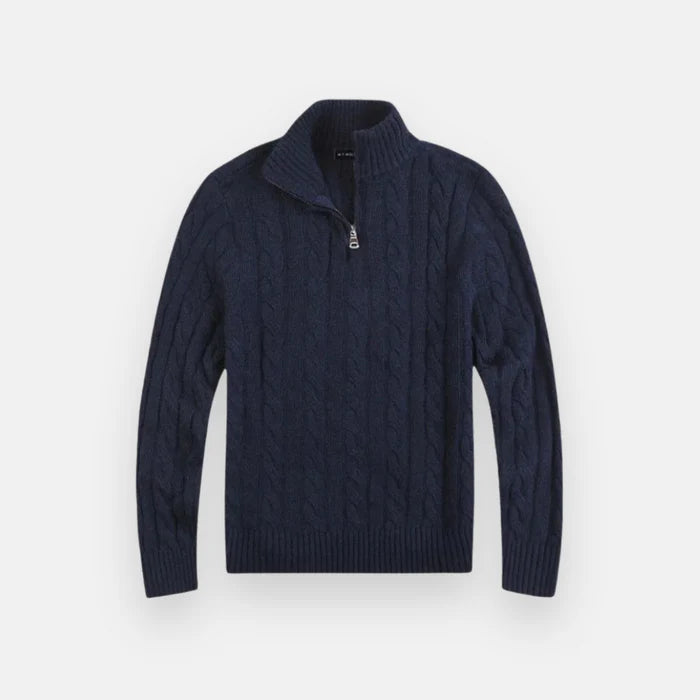 Suéter Masculino em Tricot Bianchino BC018 - Estilo refinado com meio zíper e tricot premium para máximo conforto e elegância.
