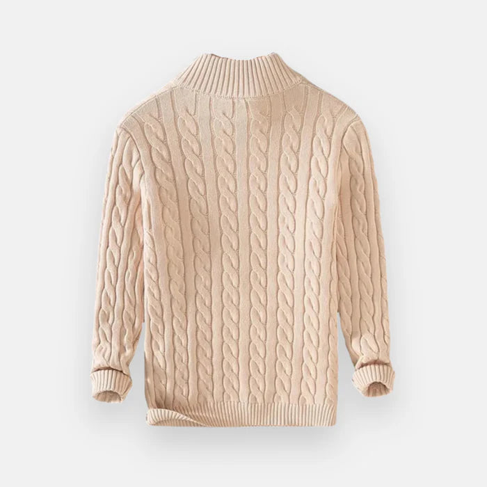 Suéter Masculino em Tricot Bianchino BC018 - Estilo refinado com meio zíper e tricot premium para máximo conforto e elegância.