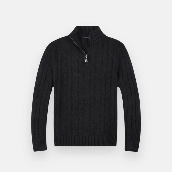 Suéter Masculino em Tricot Bianchino BC018 - Estilo refinado com meio zíper e tricot premium para máximo conforto e elegância.