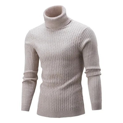 Suéter Masculino Pullover de Gola Alta Bianchino BC177 - Slim Fit com Tecido Premium e Gola Alta Sofisticada para Elegância e Conforto em Dias Frios.