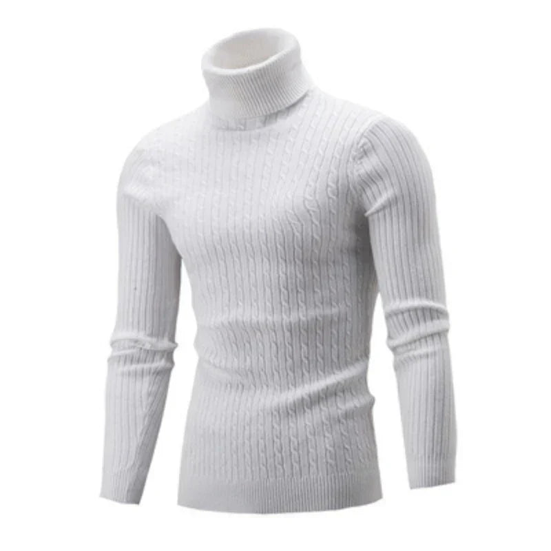 Suéter Masculino Pullover de Gola Alta Bianchino BC177 - Slim Fit com Tecido Premium e Gola Alta Sofisticada para Elegância e Conforto em Dias Frios.
