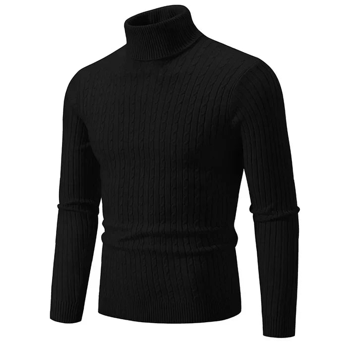 Suéter Masculino Pullover de Gola Alta Bianchino BC177 - Slim Fit com Tecido Premium e Gola Alta Sofisticada para Elegância e Conforto em Dias Frios.
