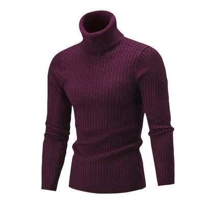 Suéter Masculino Pullover de Gola Alta Bianchino BC177 - Slim Fit com Tecido Premium e Gola Alta Sofisticada para Elegância e Conforto em Dias Frios.