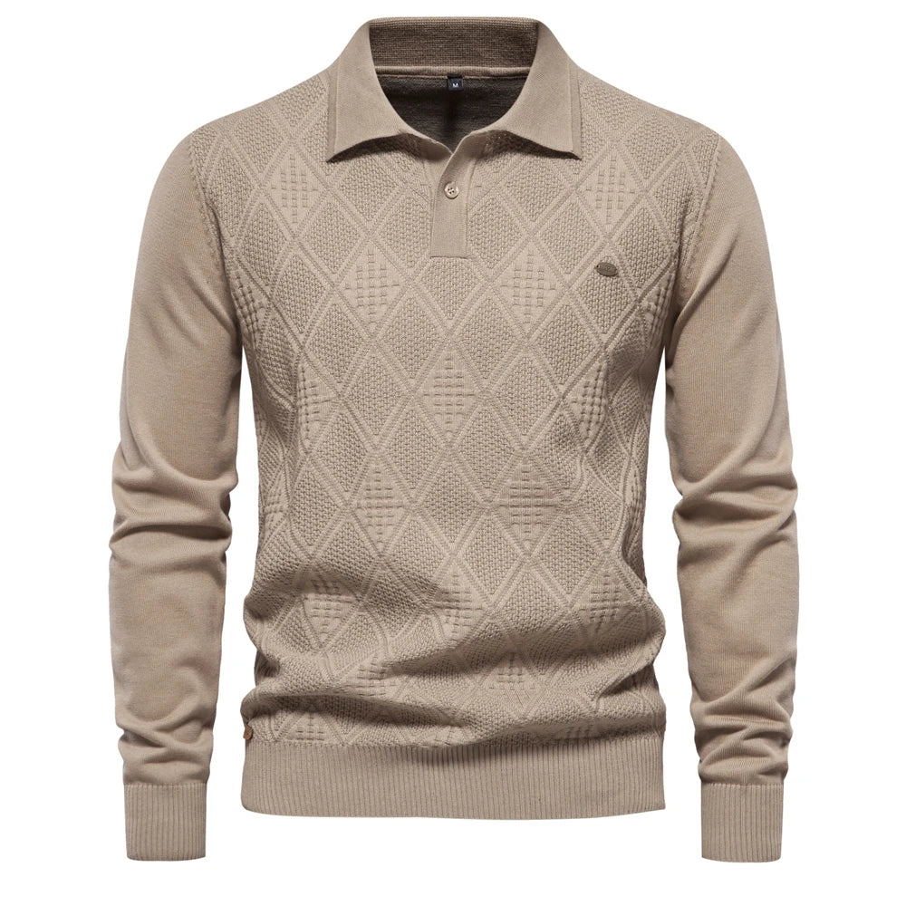 Suéter Masculino Slim Fit em Lã Bianchino BC178 - Design Elegante com Gola Alta e Tecido Premium para Sofisticação e Conforto.
