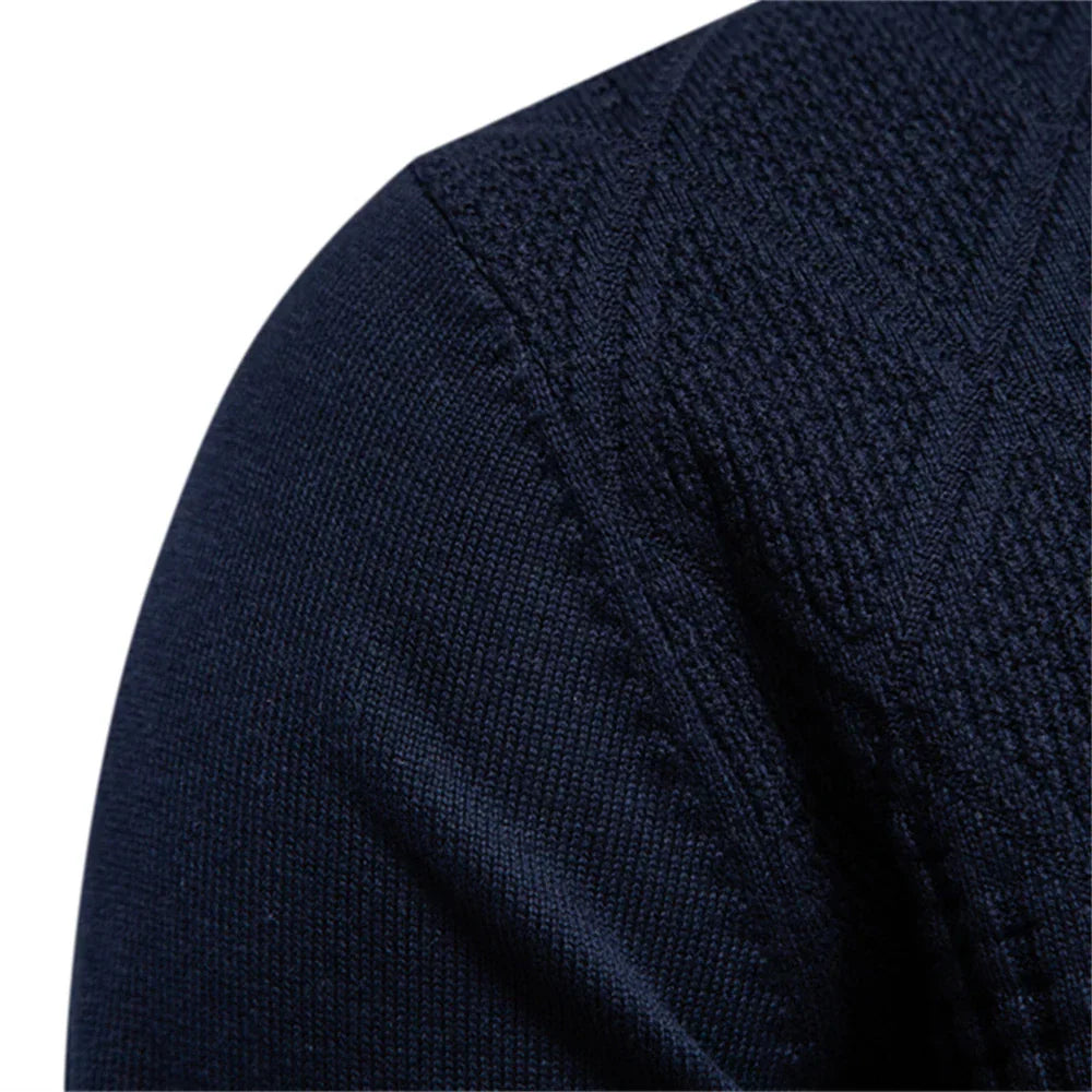 Suéter Masculino Slim Fit em Lã Bianchino BC178 - Design Elegante com Gola Alta e Tecido Premium para Sofisticação e Conforto.