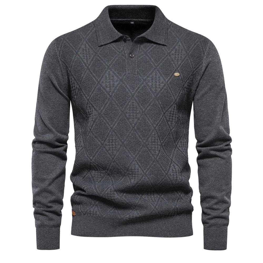 Suéter Masculino Slim Fit em Lã Bianchino BC178 - Design Elegante com Gola Alta e Tecido Premium para Sofisticação e Conforto.