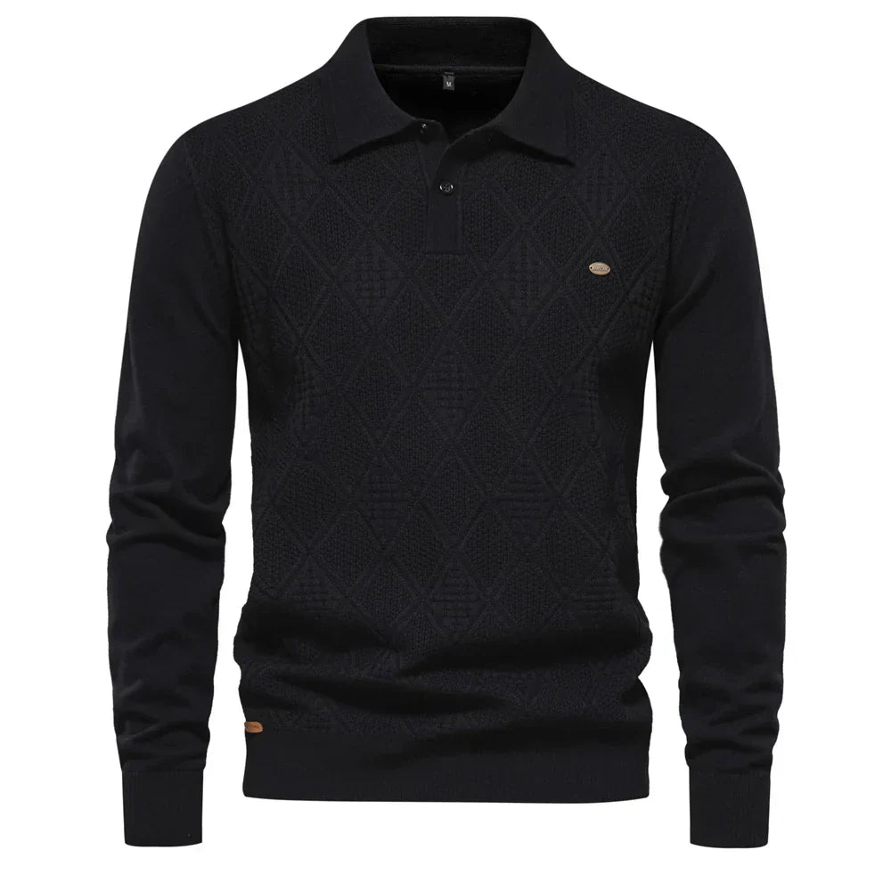 Suéter Masculino Slim Fit em Lã Bianchino BC178 - Design Elegante com Gola Alta e Tecido Premium para Sofisticação e Conforto.