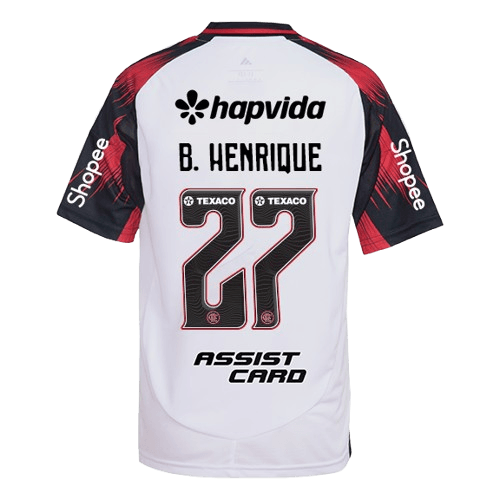 Manto Flamengo Infantil Jogo 2 Adidas 2025 – Com Kit Patrocínio – B. Henrique 27