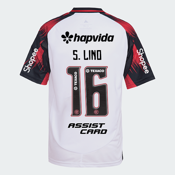 Manto Flamengo Infantil Jogo 2 Adidas 2025 – Com Kit Patrocínio – S. Lino 16