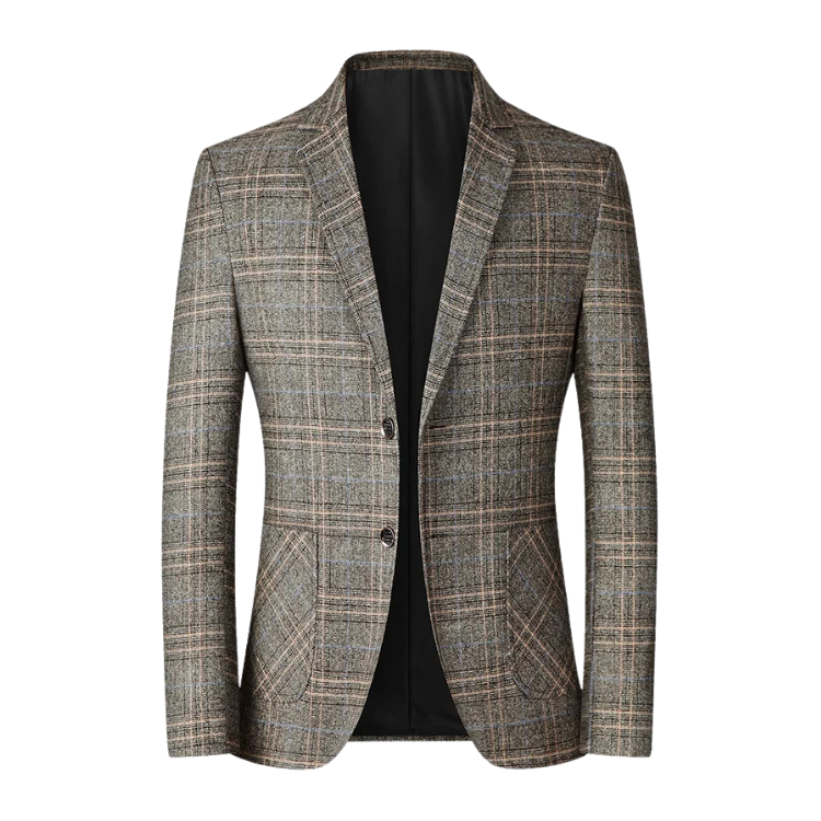 Blazer Masculino em Lã Quadriculado Bianchino BC031 - Caimento Ajustado e Padrão Quadriculado Elegante.