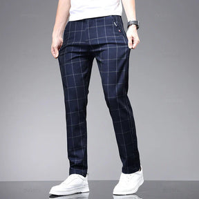 Calça Social Xadrez Masculina Bianchino BC224 - Elegância e estilo moderno com padrão xadrez clássico.
