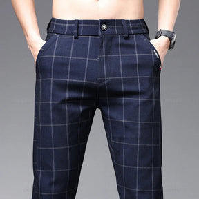 Calça Social Xadrez Masculina Bianchino BC224 - Elegância e estilo moderno com padrão xadrez clássico.