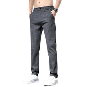 Calça Social Xadrez Masculina Bianchino BC224 - Elegância e estilo moderno com padrão xadrez clássico.