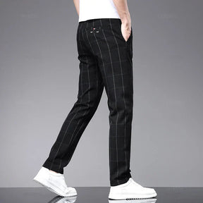 Calça Social Xadrez Masculina Bianchino BC224 - Elegância e estilo moderno com padrão xadrez clássico.