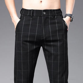 Calça Social Xadrez Masculina Bianchino BC224 - Elegância e estilo moderno com padrão xadrez clássico.