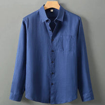 Camisa de Linho Masculina Bianchino BC001 - Tecido Nobre, Modelagem Clássica e Estilo Versátil para Eventos Formais e Ocasiões Elegantes.