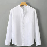 Camisa de Linho Masculina Bianchino BC001 - Tecido Nobre, Modelagem Clássica e Estilo Versátil para Eventos Formais e Ocasiões Elegantes.