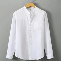 Camisa de Linho Masculina Bianchino BC001 - Tecido Nobre, Modelagem Clássica e Estilo Versátil para Eventos Formais e Ocasiões Elegantes.