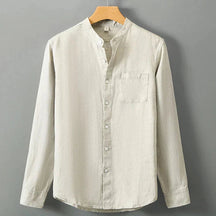Camisa de Linho Masculina Bianchino BC001 - Tecido Nobre, Modelagem Clássica e Estilo Versátil para Eventos Formais e Ocasiões Elegantes.