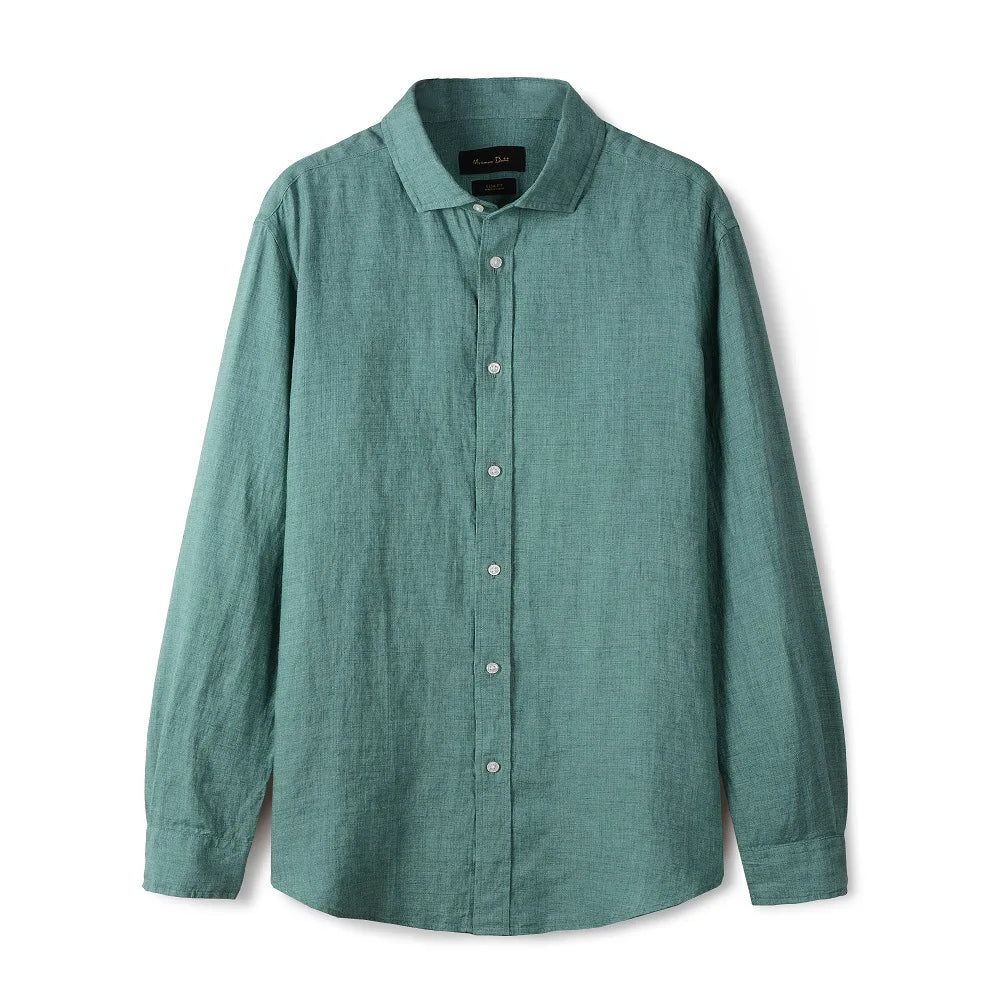 Camisa de Linho Lisa Masculina Bianchino BC347 - Linho Premium com Caimento Elegante e Frescor Ideal para Qualquer Ocasião.