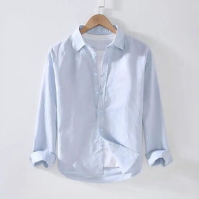 Camisa de Linho Masculina Bianchino BC005 - Design Clássico em Linho Premium, Ideal para Eventos Sociais e Looks Casuais com Elegância e Conforto.