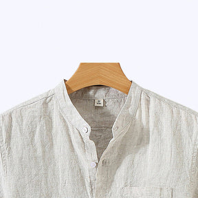 Camisa de Linho Masculina Bianchino BC003 - Tecido Premium, Modelagem Clássica e Versatilidade Perfeita para Ocasiões Formais e Estilos Refinados.