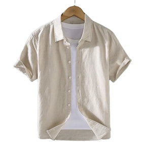 Camisa de Linho Masculina Bianchino BC004 - Modelagem Sofisticada, Linho Nobre e Versatilidade para Composições Casuais e Formais.