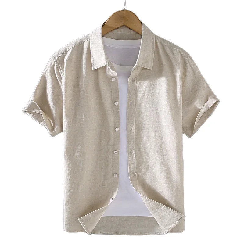 Camisa de Linho Masculina Bianchino BC004 - Modelagem Sofisticada, Linho Nobre e Versatilidade para Composições Casuais e Formais.