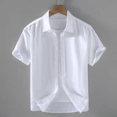 Camisa de Linho Masculina Bianchino BC004 - Modelagem Sofisticada, Linho Nobre e Versatilidade para Composições Casuais e Formais.
