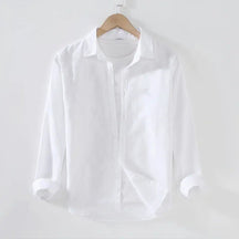 Camisa de Linho Masculina Bianchino BC005 - Design Clássico em Linho Premium, Ideal para Eventos Sociais e Looks Casuais com Elegância e Conforto.