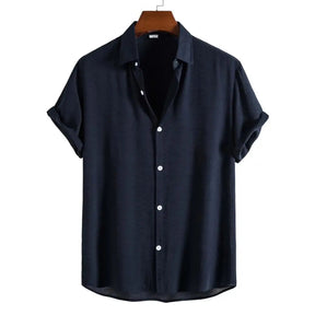 Camisa Manga Curta Lisa Bianchino BC082 - Design Clean e Moderno, Perfeita para Combinações Casuais e Elegantes com Jeans, Linho ou Bermudas.
