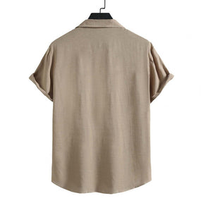 Camisa Manga Curta Lisa Bianchino BC082 - Design Clean e Moderno, Perfeita para Combinações Casuais e Elegantes com Jeans, Linho ou Bermudas.