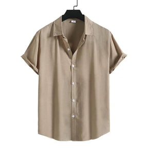 Camisa Manga Curta Lisa Bianchino BC082 - Design Clean e Moderno, Perfeita para Combinações Casuais e Elegantes com Jeans, Linho ou Bermudas.