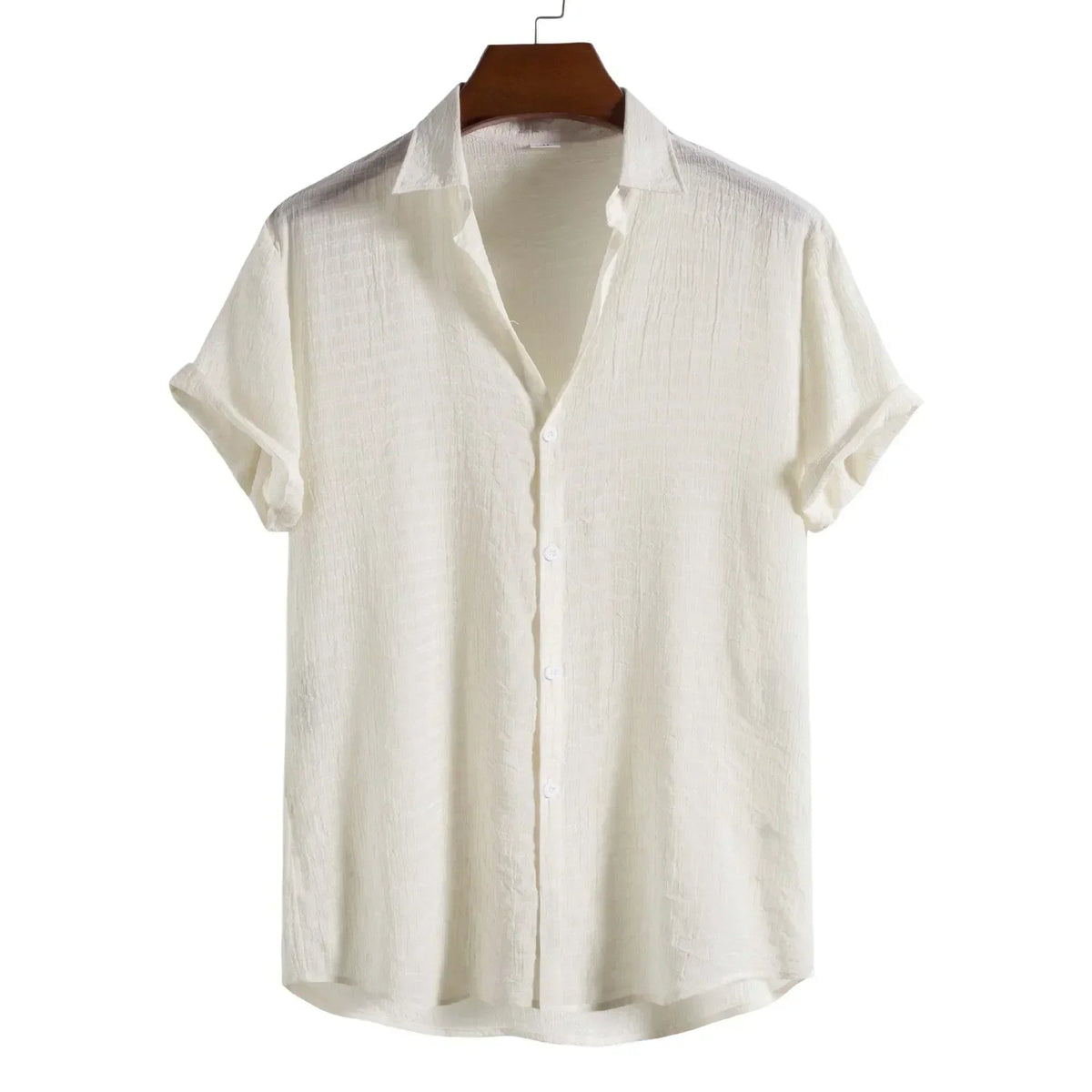 Camisa Manga Curta em Linho Bianchino BC324 - Estilo Minimalista e Conforto, Ideal para Climas Quentes e Momentos Casuais.