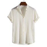 Camisa Manga Curta em Linho Bianchino BC324 - Estilo Minimalista e Conforto, Ideal para Climas Quentes e Momentos Casuais.