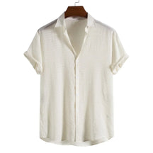 Camisa Manga Curta em Linho Bianchino BC324 - Estilo Minimalista e Conforto, Ideal para Climas Quentes e Momentos Casuais.