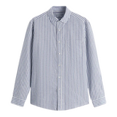 Camisa Masculina em Linho Listrada Bianchino BC358 - Design Moderno em Linho Premium para Conforto e Elegância.