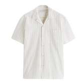 Camisa Masculina em Linho Listrada Bianchino BC359 - Estampa Moderna e Conforto Respiráveis para Estilo Casual e Sofisticado.