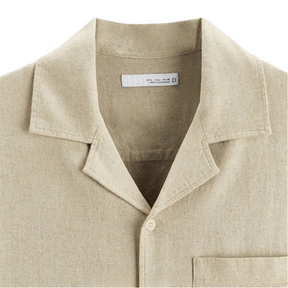 Camisa Masculina em Linho Relaxed Fit Bianchino BC360 - Caimento Solto e Confortável para Estilo Casual e Sofisticado.
