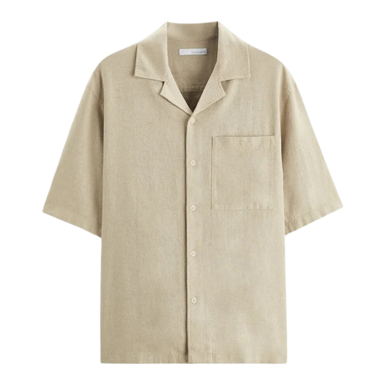 Camisa Masculina em Linho Relaxed Fit Bianchino BC360 - Caimento Solto e Confortável para Estilo Casual e Sofisticado.