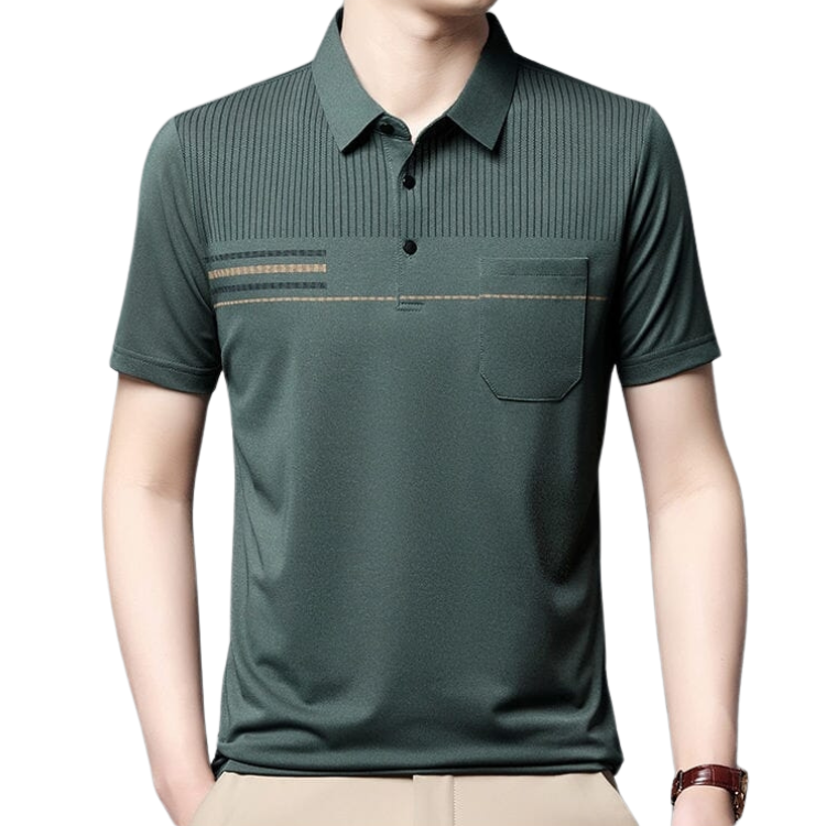 Camisa Polo Masculina Bianchino BC199 - Design Moderno com Listras Discretas.