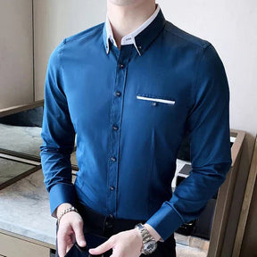 Camisa Social Masculina Bianchino BC152 - Design Clássico e Moderno com Caimento Slim Fit.
