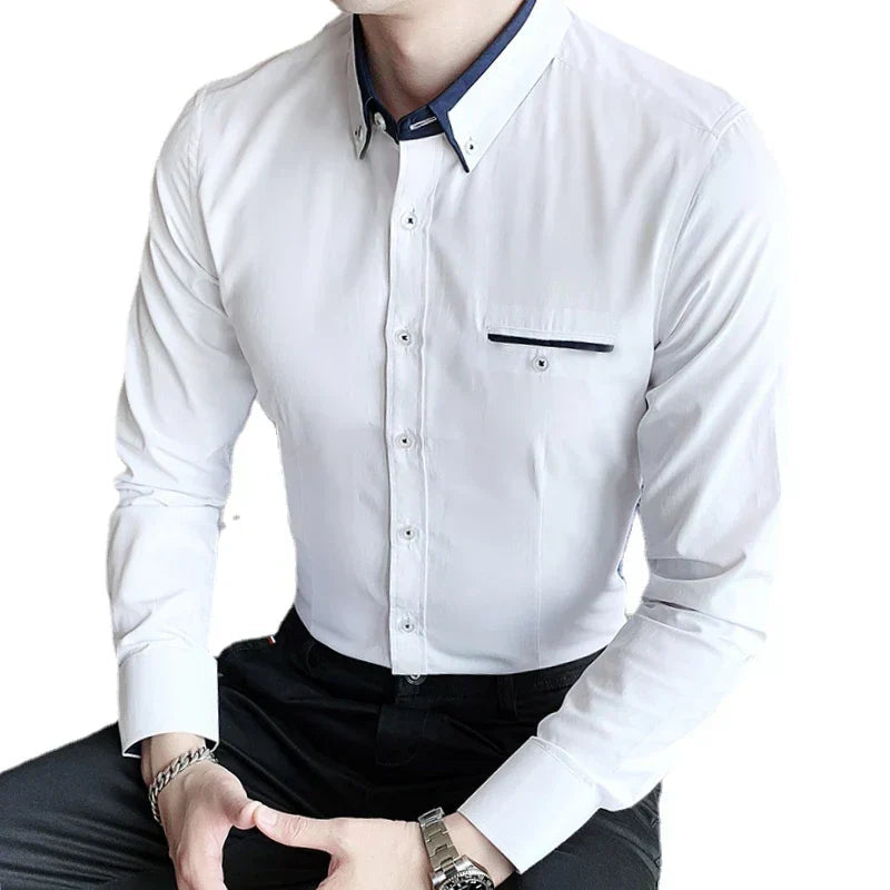 Camisa Social Masculina Bianchino BC152 - Design Clássico e Moderno com Caimento Slim Fit.