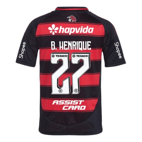 Manto Flamengo Infantil Jogo 1Adidas 2025 – Com Kit Patrocínio – B. Henrique 27