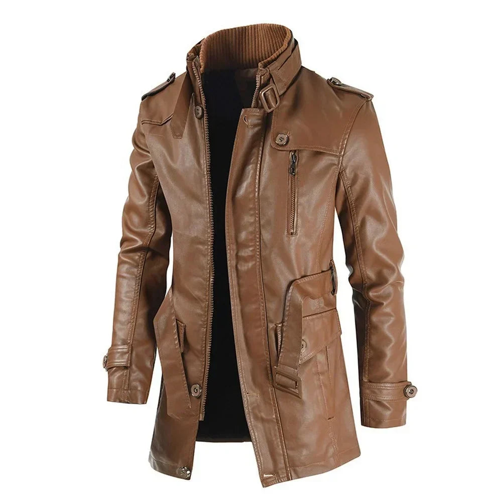 Jaqueta Masculina Bianchino BC165 - Estilo refinado com couro genuíno e poliéster de alta qualidade.







