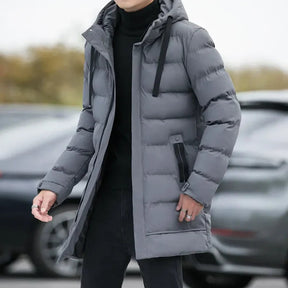 Jaqueta Puffer Masculina Alongada Bianchino BC076 - Isolamento térmico eficiente e design moderno para proteção completa nos dias frios.