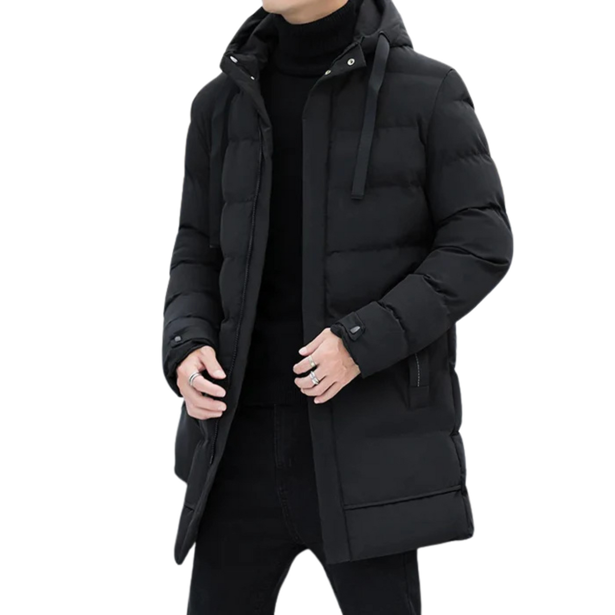 Jaqueta Puffer Masculina Alongada Bianchino BC076 - Isolamento térmico eficiente e design moderno para proteção completa nos dias frios.







